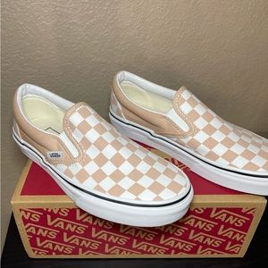 Unisex checkered Frappe/Tru color classic slip on vans